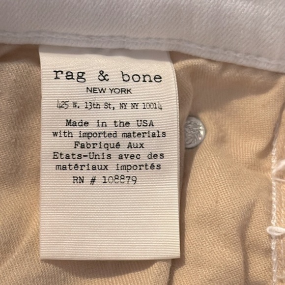 Women’s Rag & Bone White Denim Mid Rise Full Length Skinny Jeans Size 29 - Picture 9 of 10